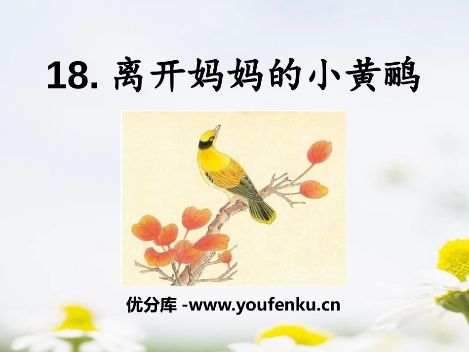 《离开妈妈的小黄鹂》PPT课件[A版一年级语文下册]_第1页