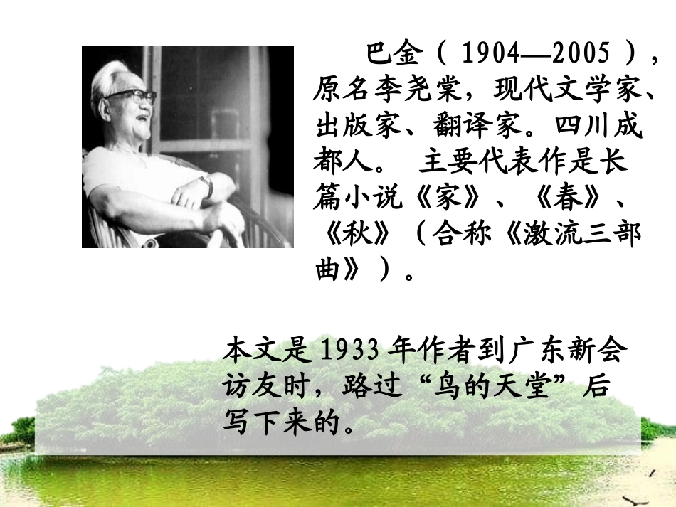 《鸟的天堂》PPT课件[A版四年级语文下册]_第2页