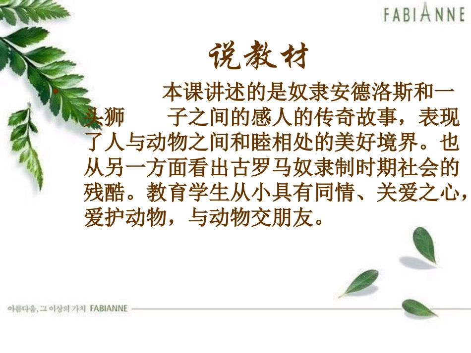 《奴隶和狮子》PPT课件[西师大版三年级语文上册]_第2页