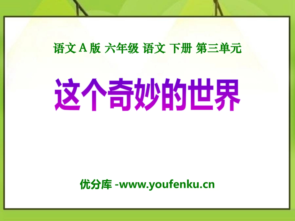 《这个奇妙的世界》PPT课件[A版六年级语文下册]_第1页