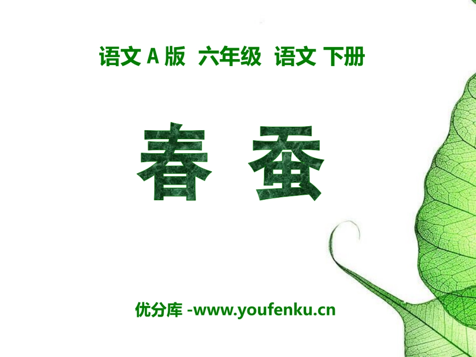 《春蚕》PPT课件[A版六年级语文下册]_第1页