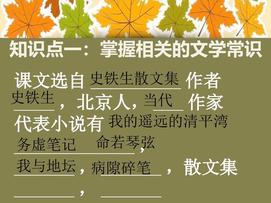 《秋天的怀念》PPT课件[A版六年级语文下册]_第3页