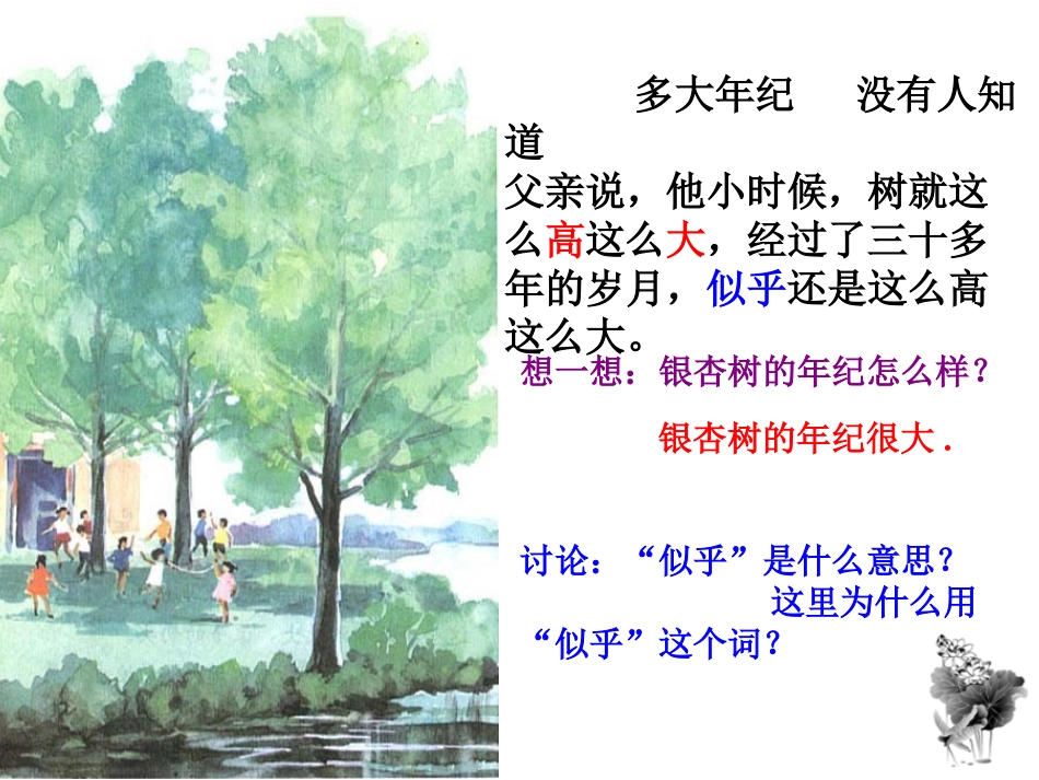 《三棵银杏树》PPT课件[西师大版四年级语文上册]_第2页