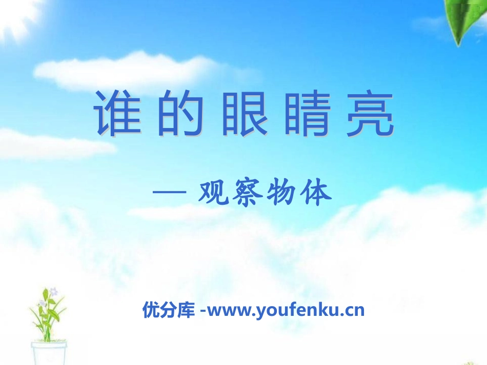 《谁的眼睛亮》PPT课件[青岛版二年级数学下册]_第1页
