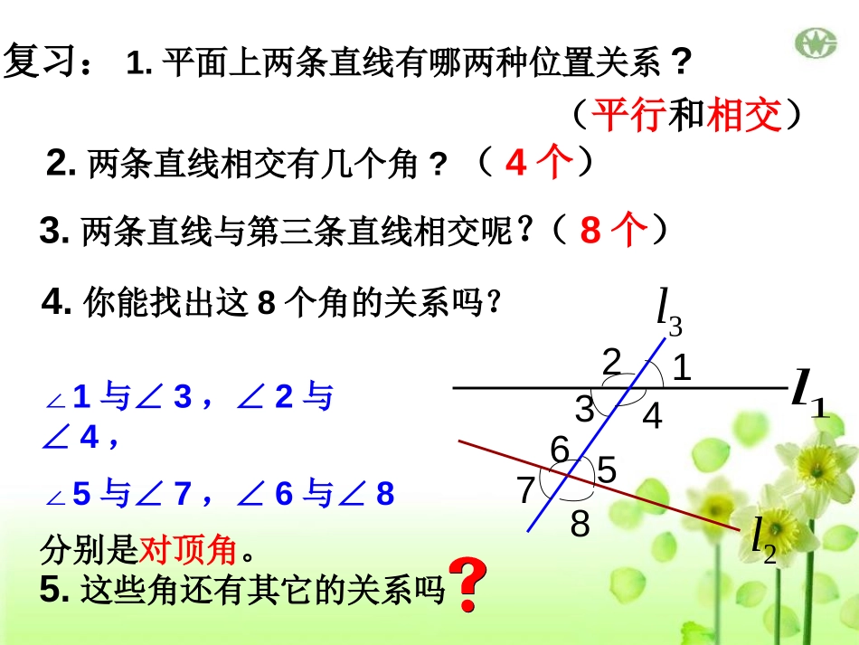《同位角、内错角、同旁内角》PPT课件[青岛版七年级数学]_第2页