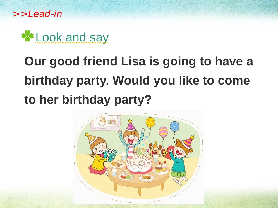 《Would you like to come to my birthday party?》PPT课件_第3页