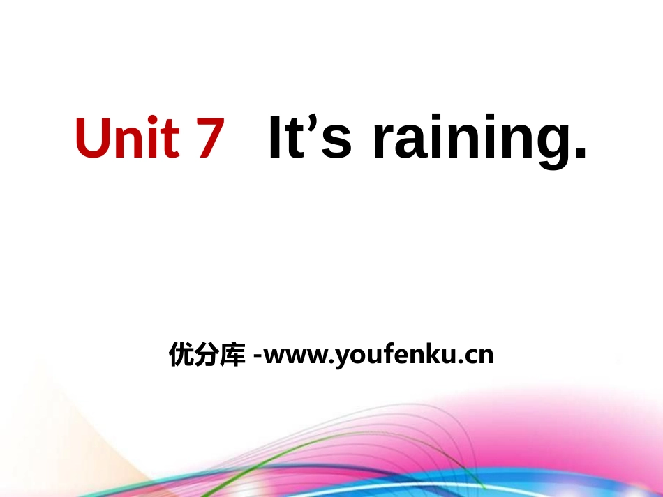 《It’ raining》PPT课件[新目标英语七年级下册]_第1页