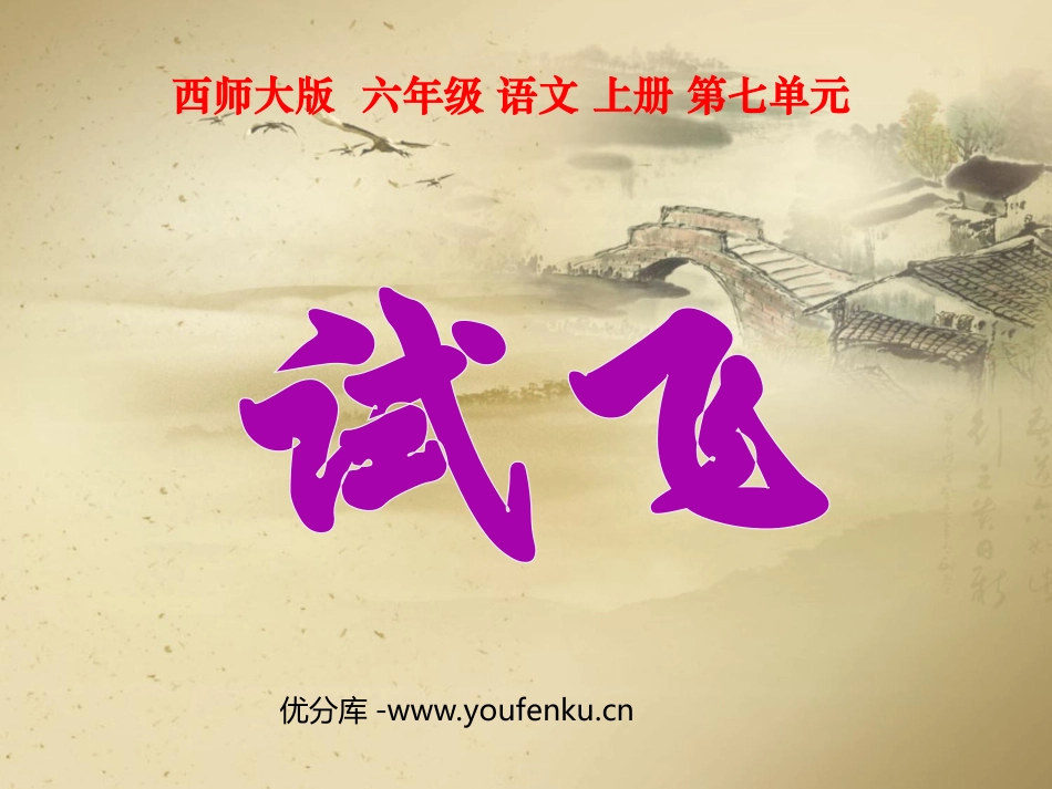 《试飞》PPT课件[西师大版六年级语文上册]_第1页