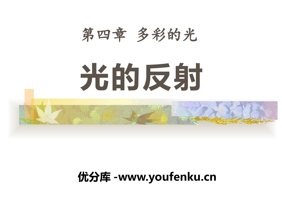 《光的反射》多彩的光PPT课件[沪科版八年级物理]_第1页