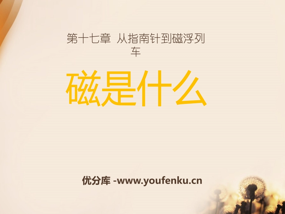 《磁是什么》从指南针到磁浮列车PPT课件[沪科版九年级物理]_第1页