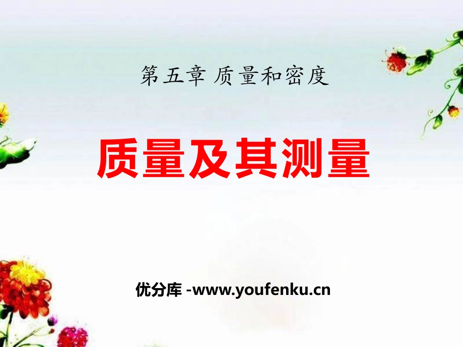 《质量及其测量》质量和密度PPT课件[鲁教版八年级物理上册]_第1页