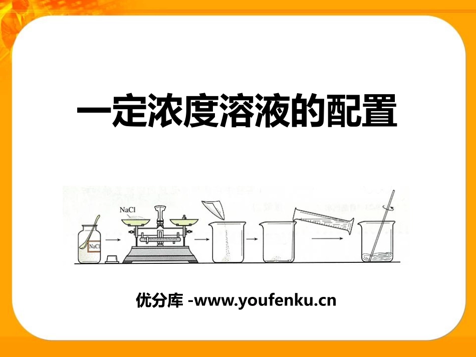 《一定浓度溶液的配置》PPT课件[湘教版九年级化学上册]_第1页