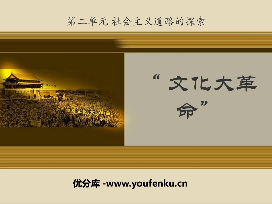 《文化大XXX》社会主义道路的探索PPT课件[华师大版八年级历史]_第1页