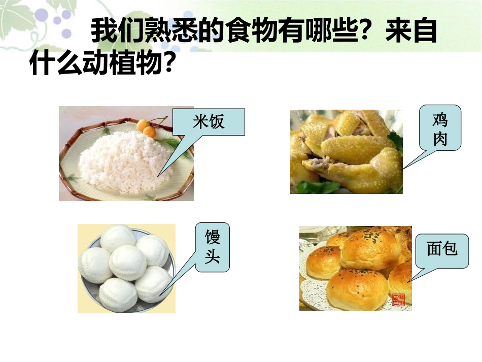 《食物从哪里来》生活中的食物PPT课件[鄂教版三年级科学]_第2页