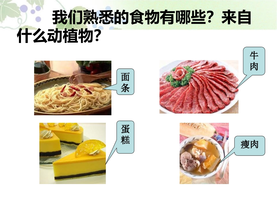 《食物从哪里来》生活中的食物PPT课件[鄂教版三年级科学]_第3页