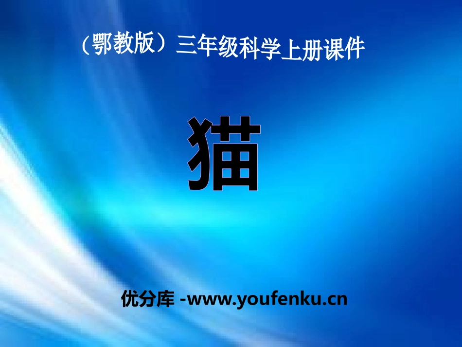 《猫》家养小动物PPT课件[鄂教版三年级科学上册]_第1页