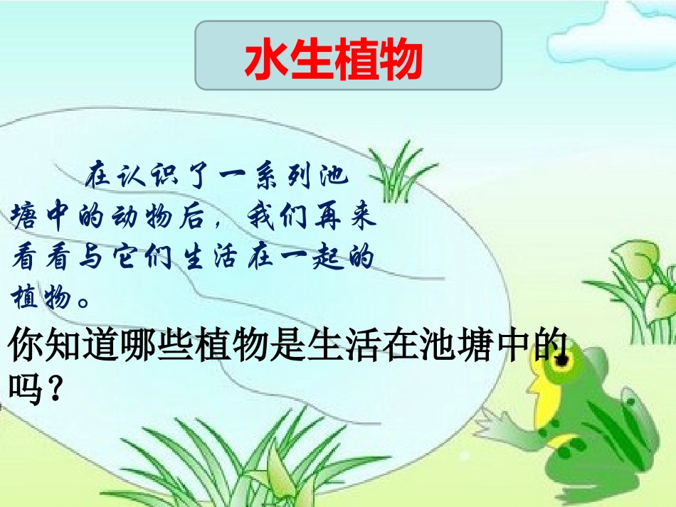 《池塘中的植物》池塘群落PPT课件[鄂教版五年级科学上册]_第1页