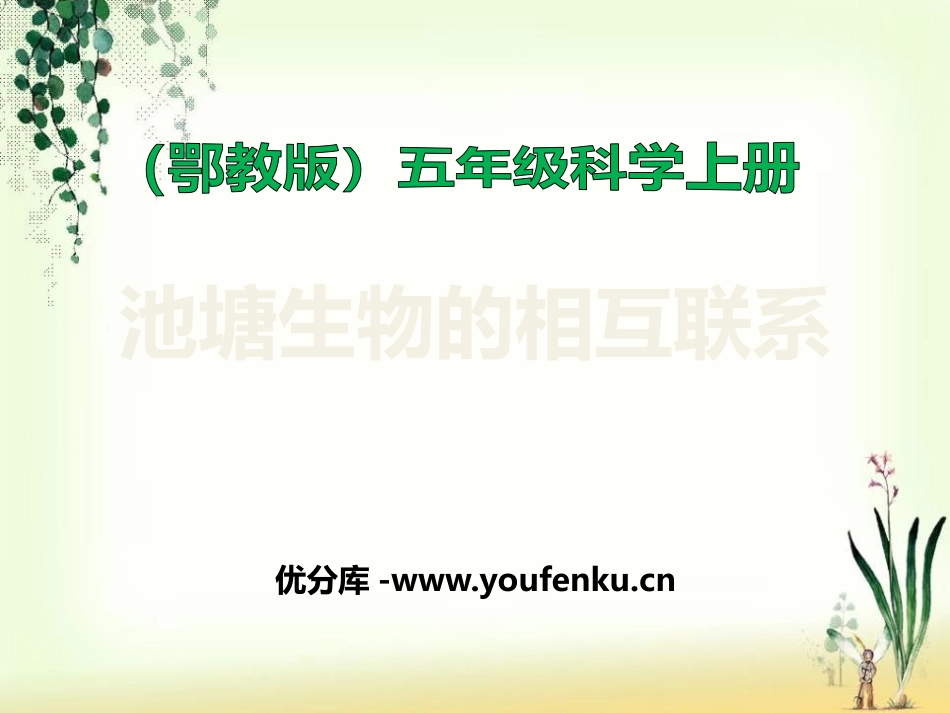 《池塘生物的相互联系》池塘群落PPT课件[鄂教版五年级科学]_第1页