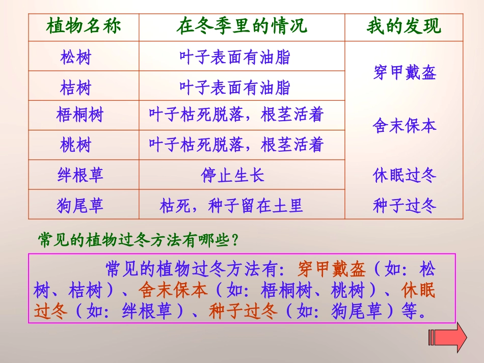 《动植物是怎样过冬的》四季中的变化PPT课件[鄂教版六年级科学]_第3页