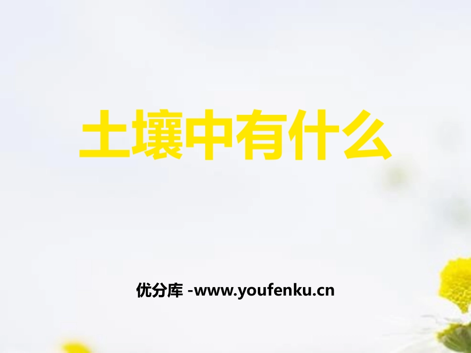 《土壤里有什么》植物生活的土地PPT课件[人教版三年级科学]_第1页