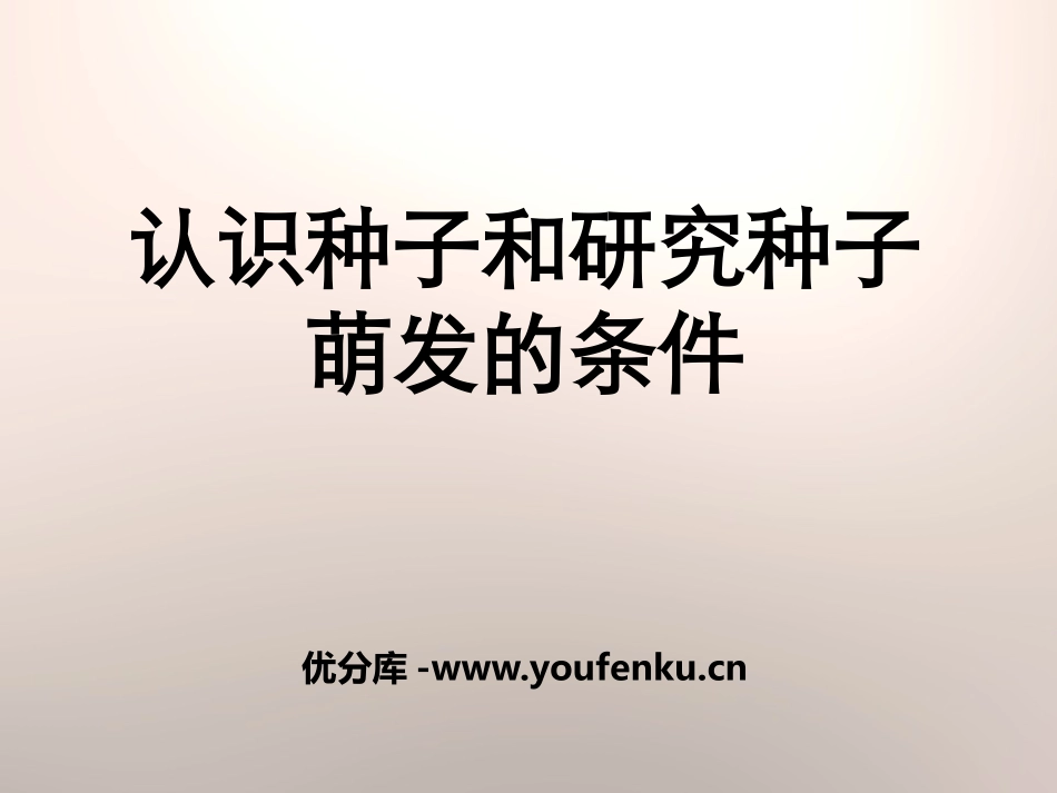 湘科学《认识种子和研究种子萌发的条件》PPT课件_第1页