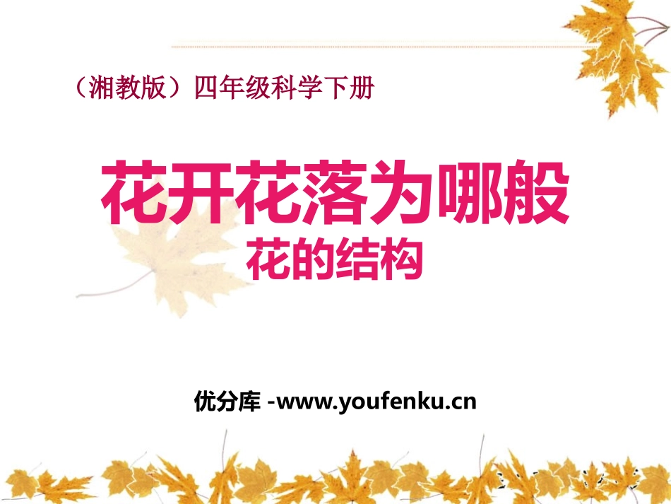 湘科学《花开花落为哪般》PPT课件[湘教版四年级科学下册]_第1页