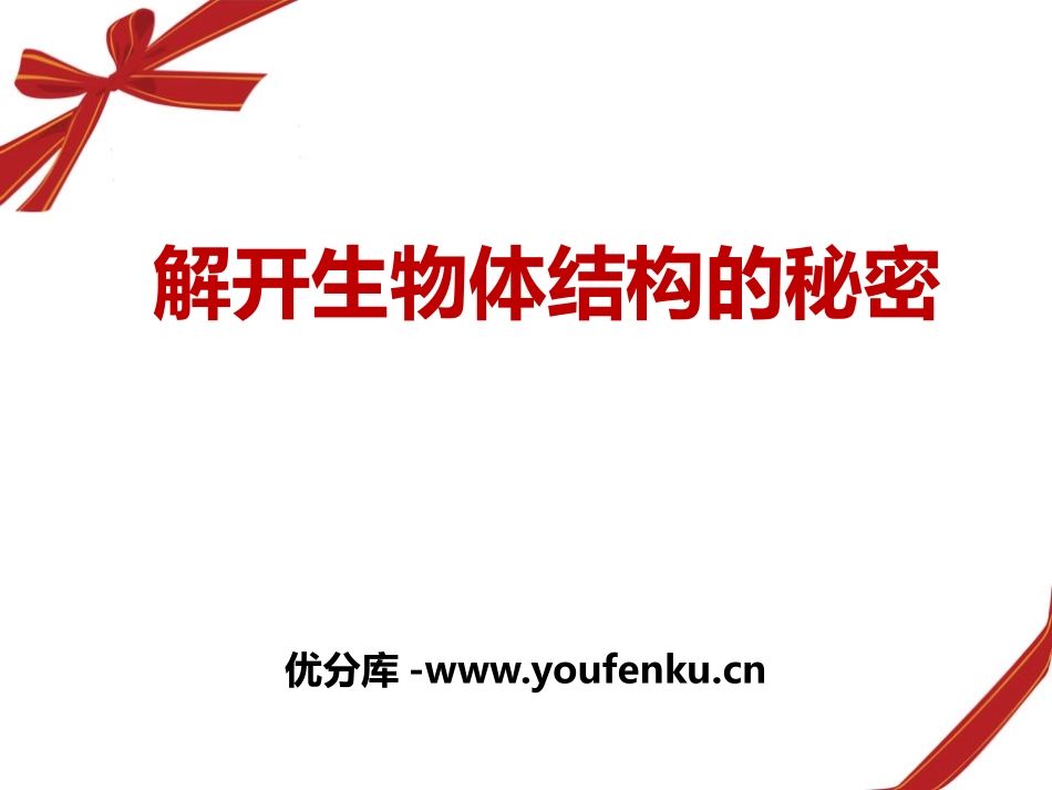 湘教版五年级科学解开生物体结构的秘密PPT课件_第1页