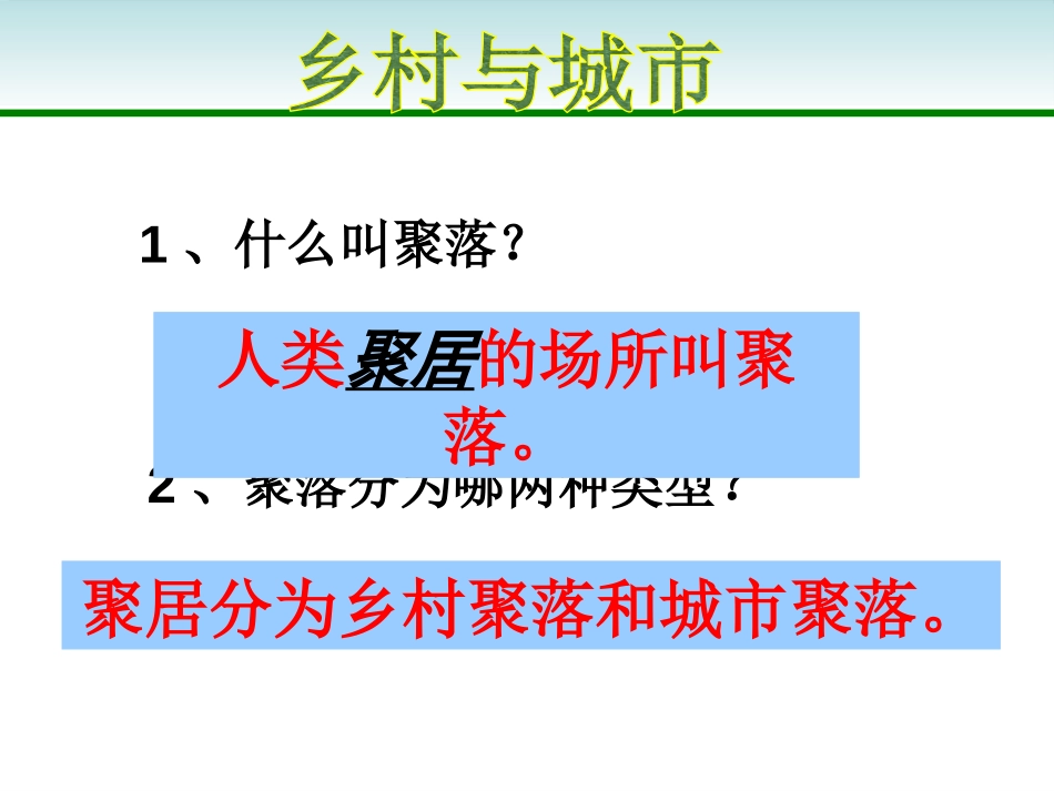 《聚落-人类的聚居地》PPT课件[商务星球版七年级地理上册]_第2页