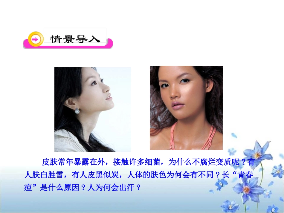 《皮肤与汗液分泌》PPT课件[北师大版七年级生物下册]_第1页
