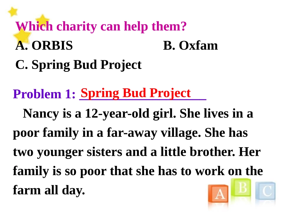 《Intemational charities》ReadingPPT课件_第3页