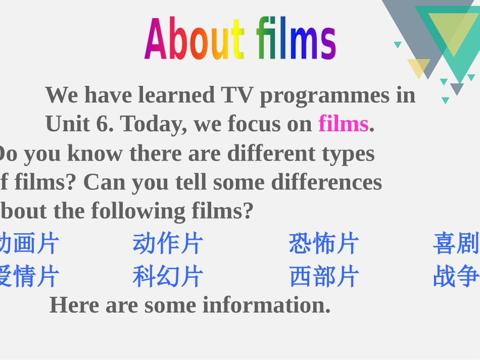 《Films》Welcome to the UnitPPT课件_第3页
