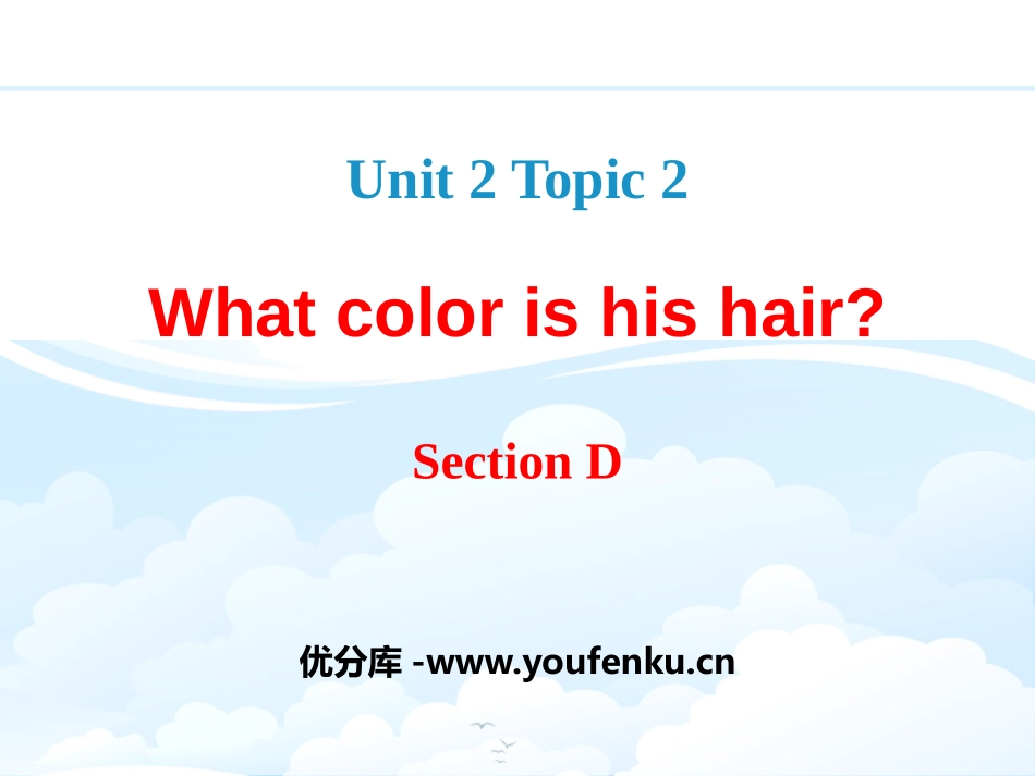 《What color is his hair?》SectionD PPT课件_第1页