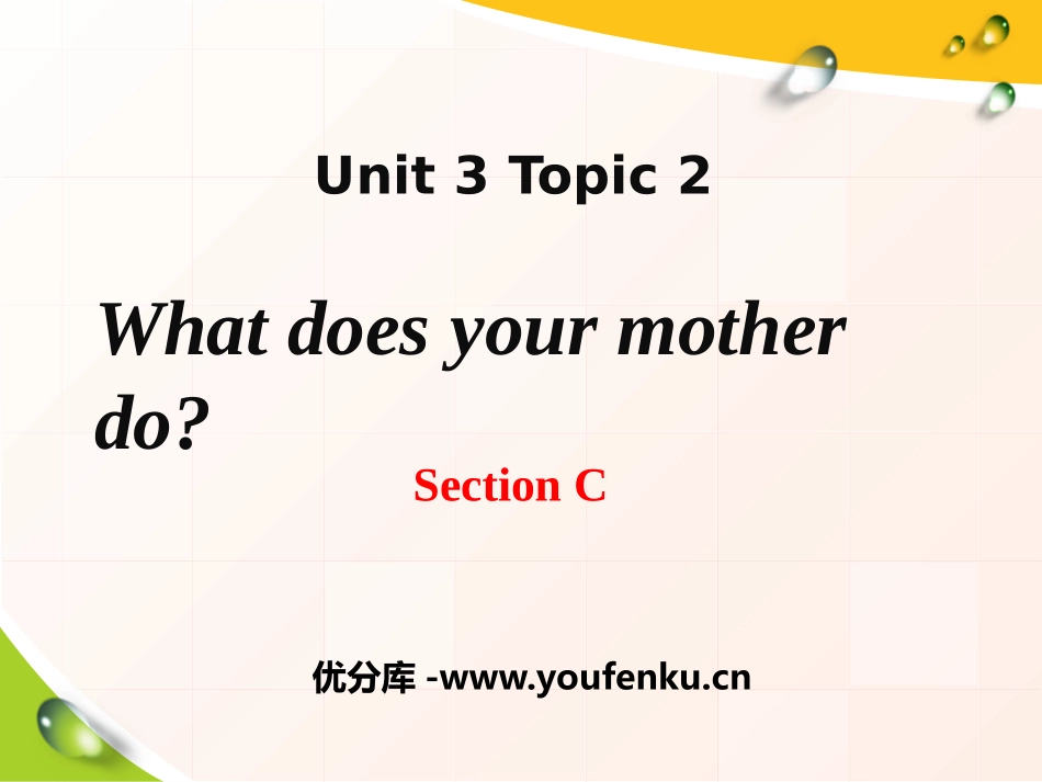 《What does your mother do?》SectionC PPT课件_第1页