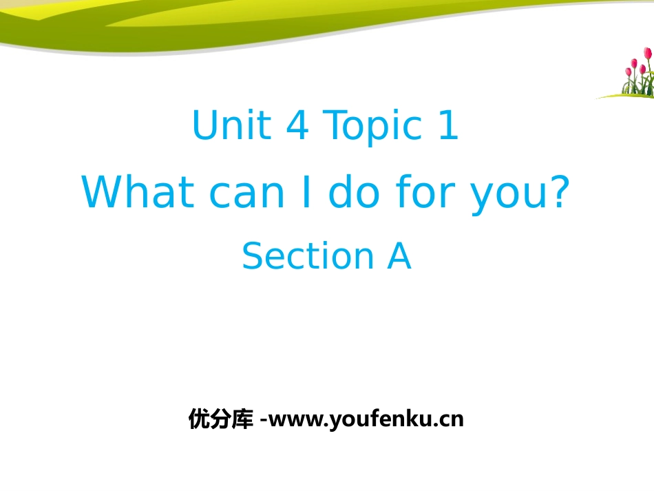 《What can I do for you?》SectionA PPT课件_第1页