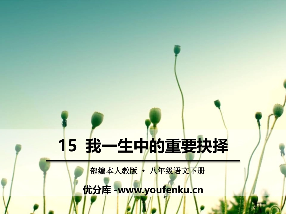 《我一生中的重要抉择》PPT课件[部编版八年级语文下册]_第1页