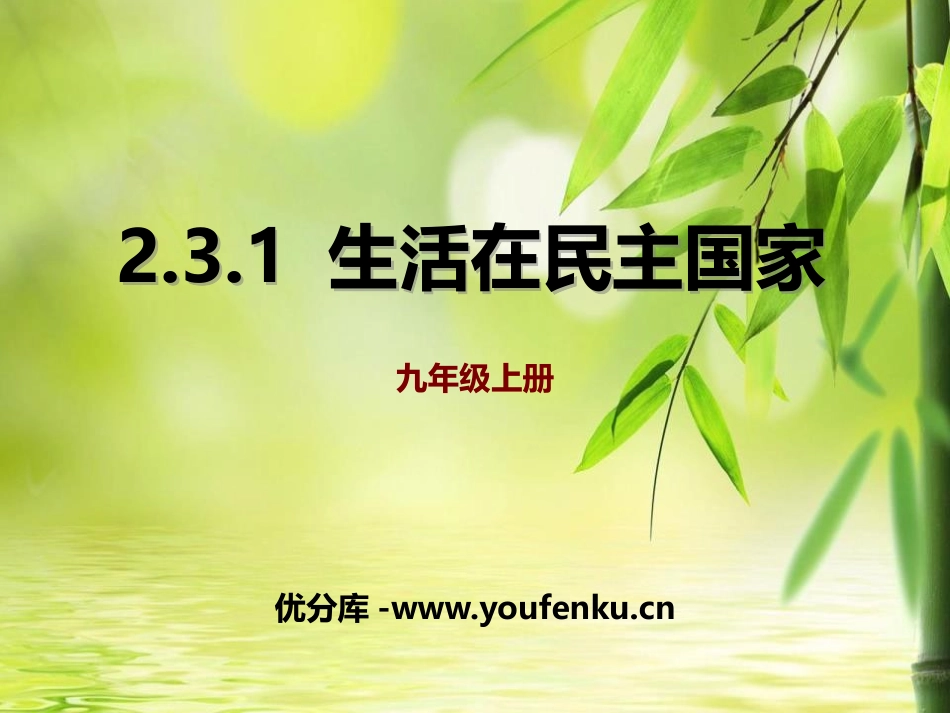 《生活在民主国家》追求民主价值PPT课件[九年级道德与法治]_第1页