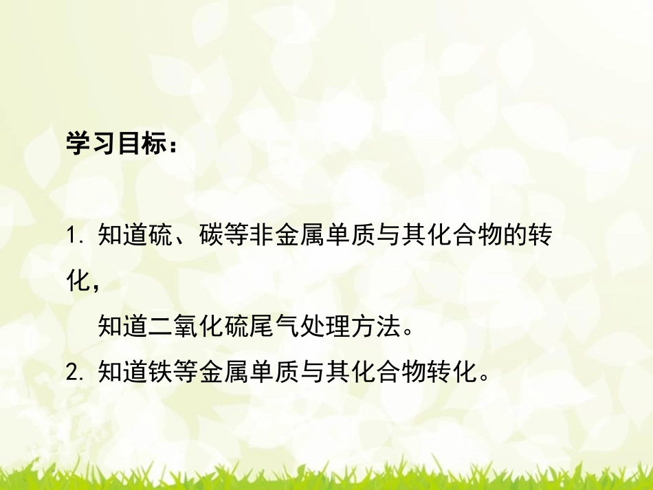 《物质的转化》PPT(第一课时)PPT课件[浙教版九年级科学]_第2页