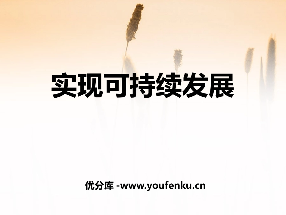 《实现可持续发展》PPT课件[浙教版九年级科学下册]_第1页