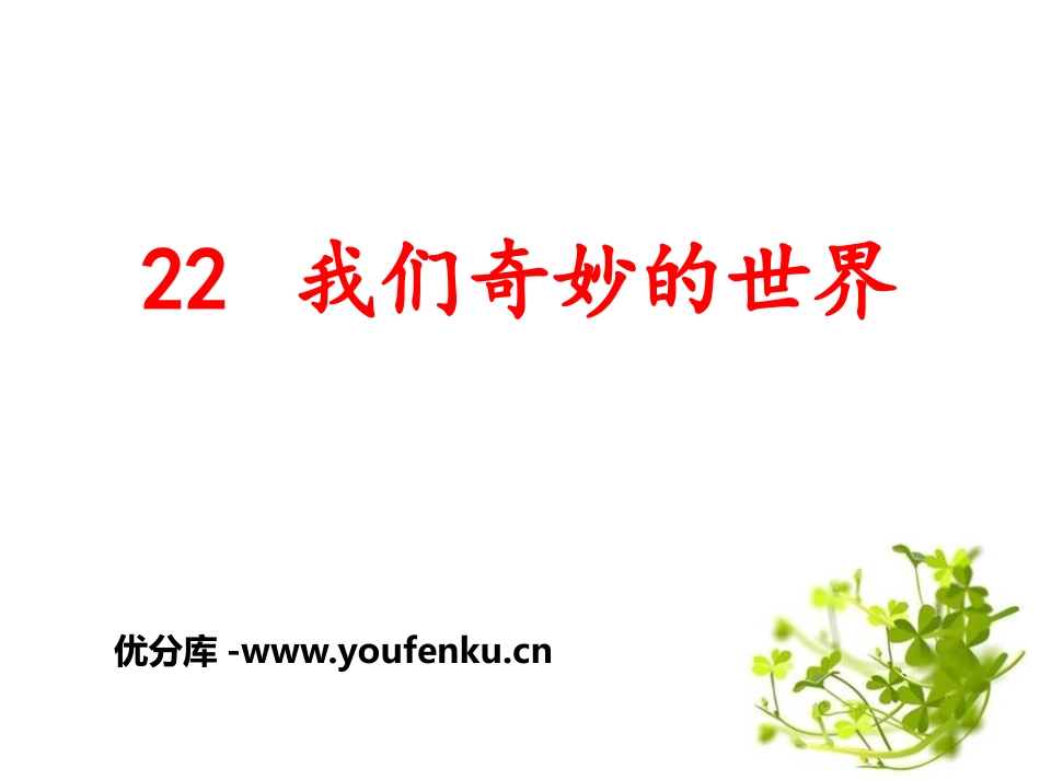 《我们奇妙的世界》PPT课件[部编版三年级语文下册]_第1页