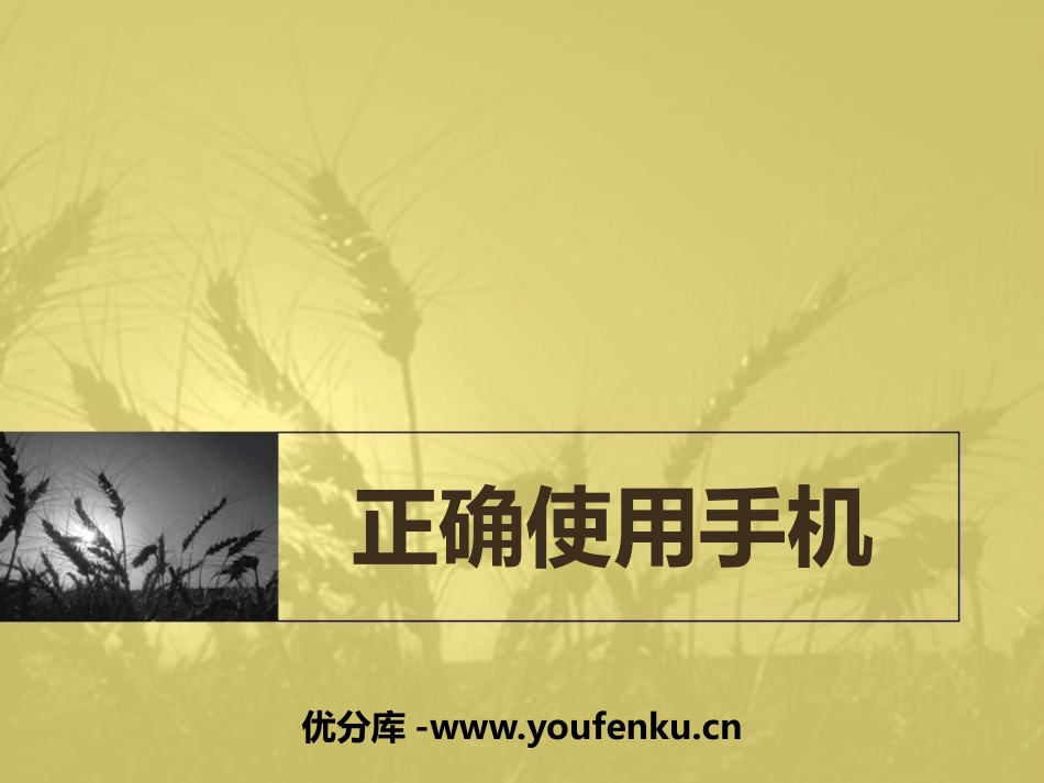 《正确使用手机》PPT课件[健康主题班会PPT]_第1页