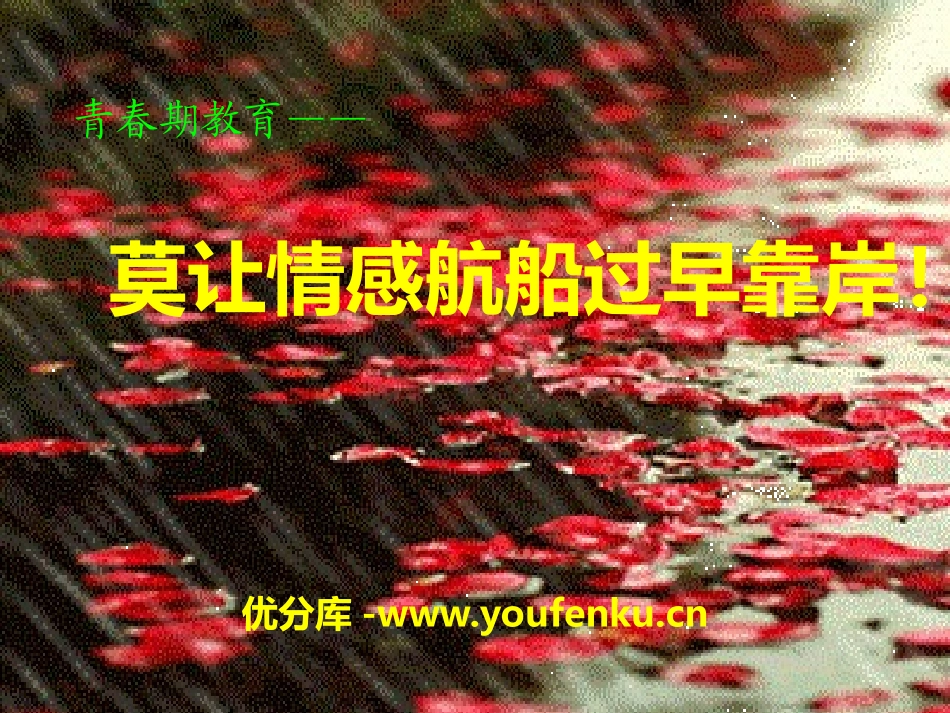 《莫让情感航船过早靠岸！》PPT课件[健康主题班会PPT]_第1页