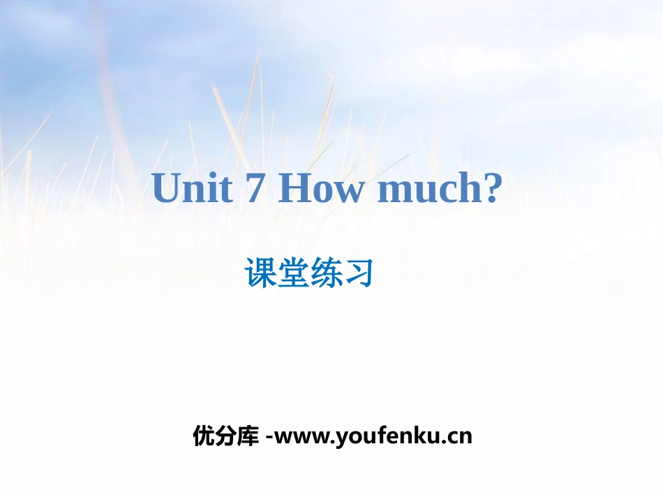 《How much?》课堂练习PPT课件[牛津译林版英语四年级]_第1页