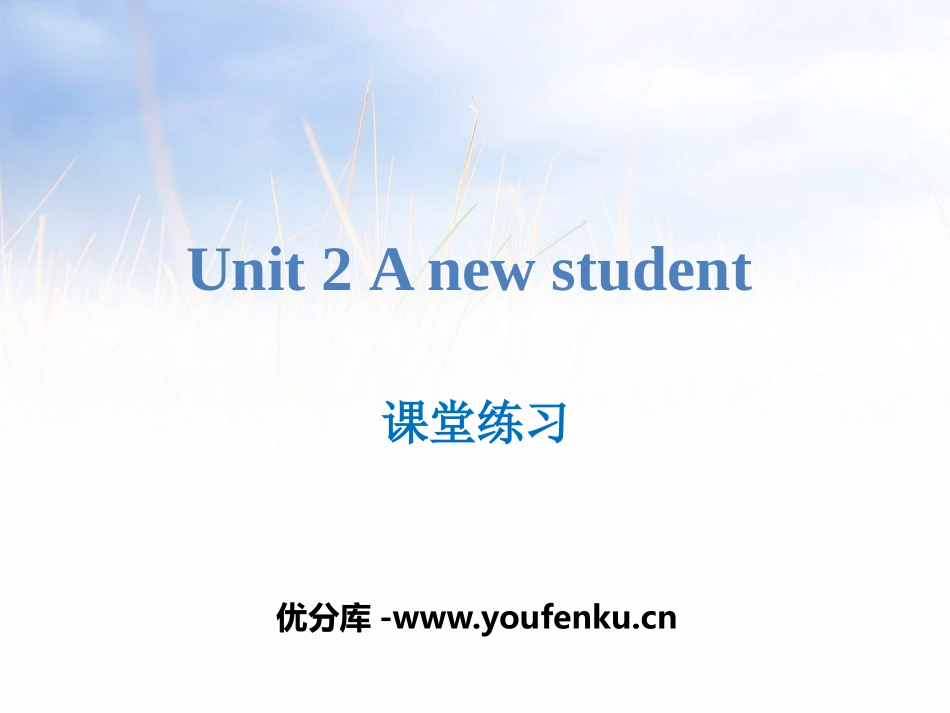 《A new student》课堂练习PPT课件_第1页