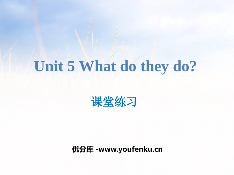 《What do they do?》课堂练习PPT课件_第1页