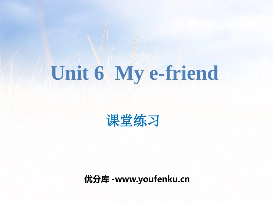 《My e-friend》课堂练习PPT课件_第1页
