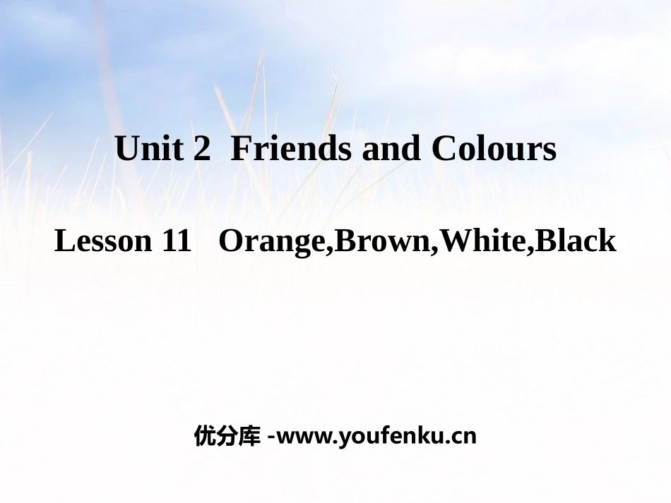 《Orange,Brown,White,Black》Friends and Colours PPT教学课件_第1页