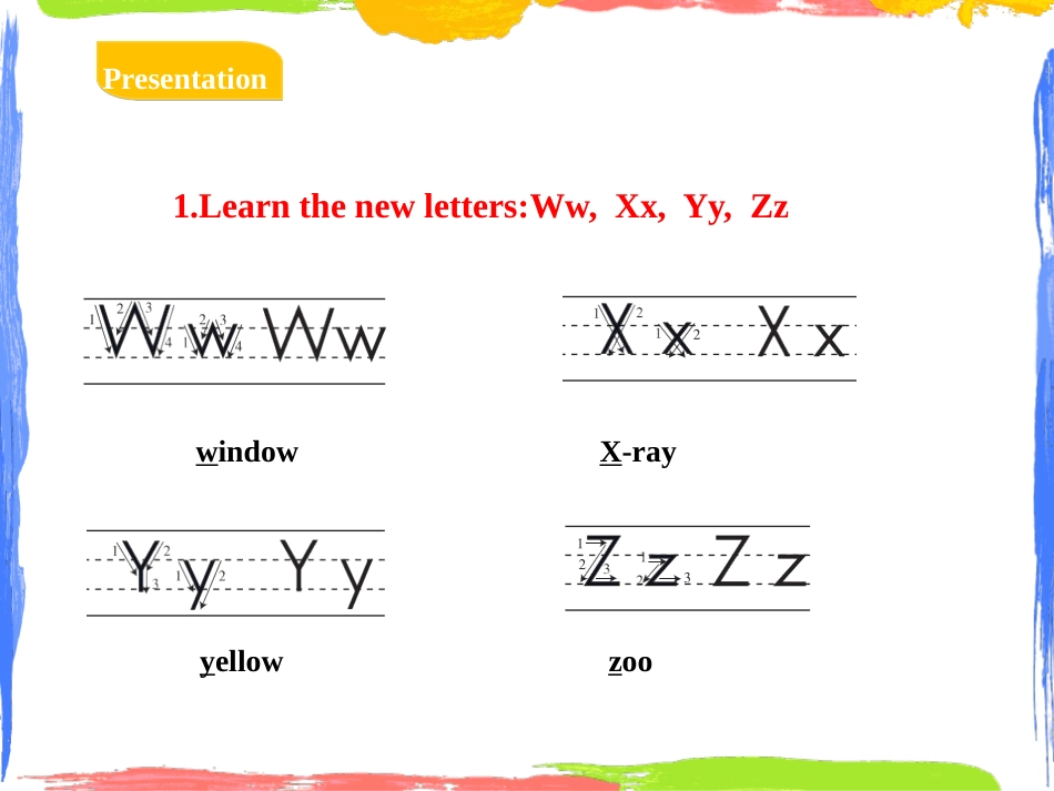 《More Letters》Friends and Colours PPT教学课件_第3页