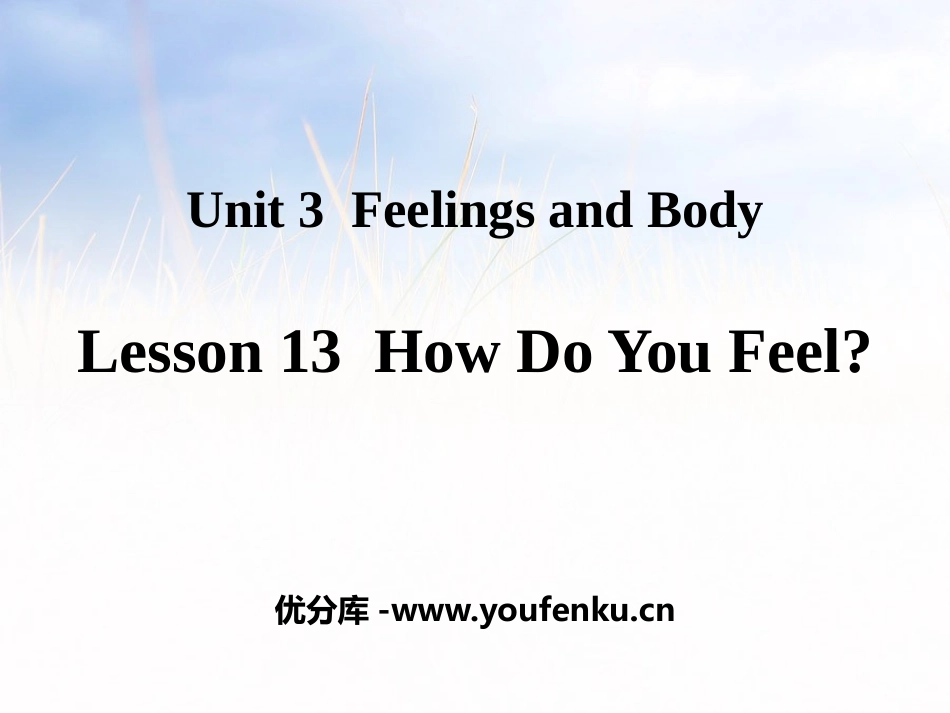 《How Do You Feel?》Feelings and Body PPT教学课件_第1页