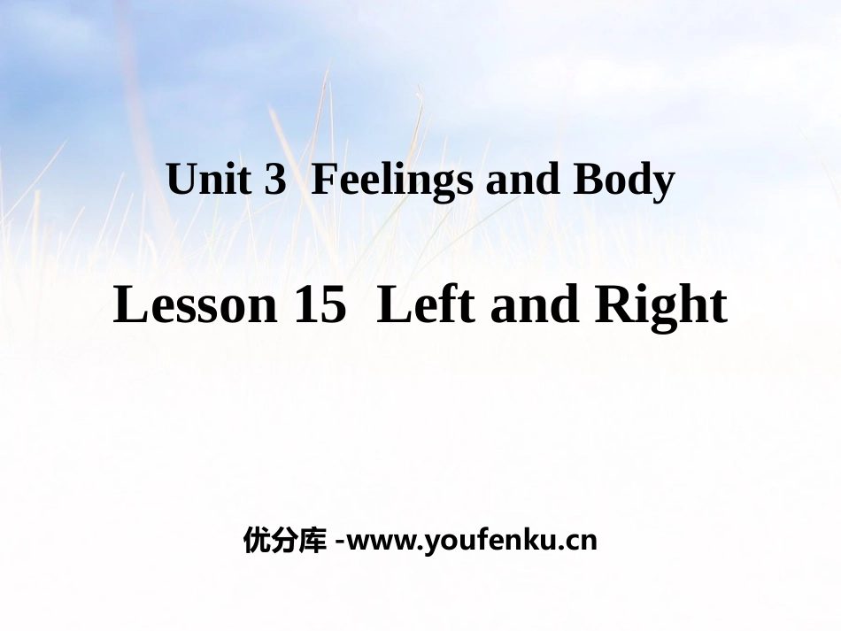 《Left and Right》Feelings and Body PPT教学课件_第1页
