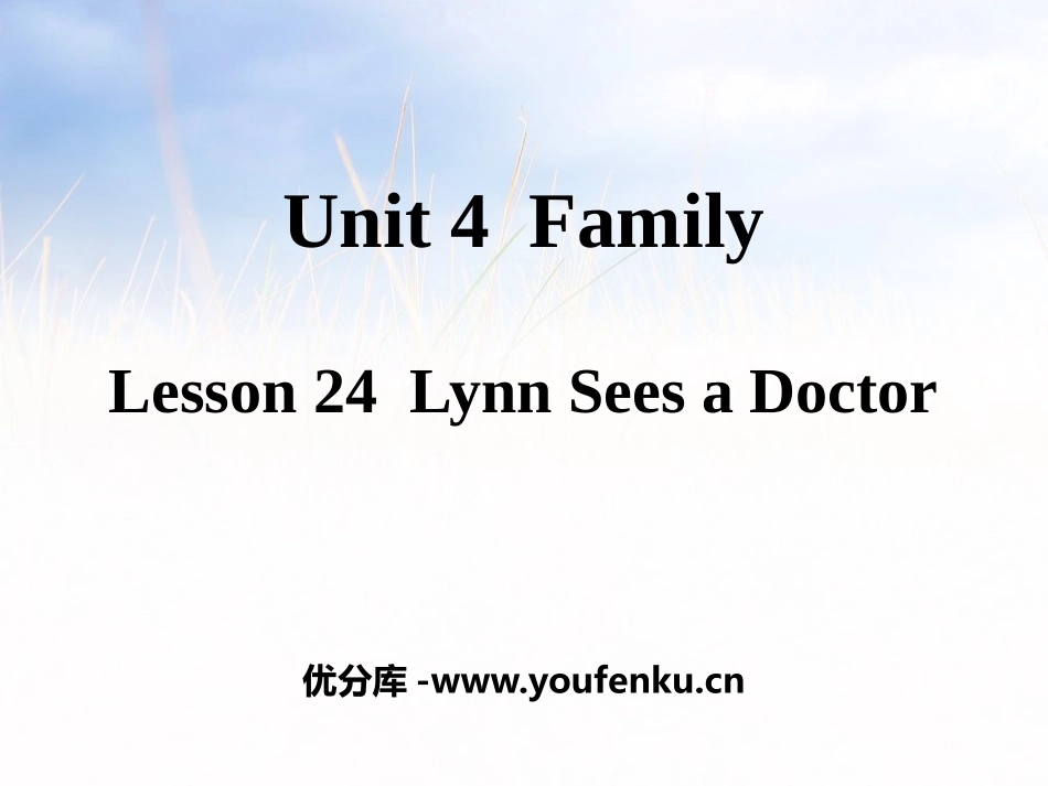 《Lynn Sees a Doctor》Family PPT教学课件_第1页